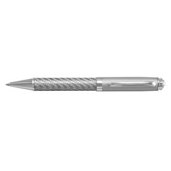 Carbon Fibre Silver Ballpoint Pen