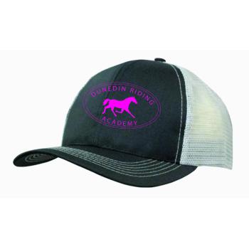 Dunedin Riding Academy 6 Panel Poly Twill Cap with Mesh Back (Trucker style)