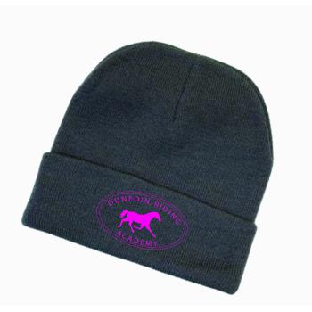 Dunedin Riding Academy Acrylic Roll Up Beanie - pink logo