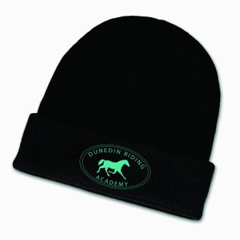Dunedin Riding Academy Acrylic Roll Up Beanie - teal logo
