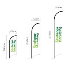 Concave Flag Shape Flags, pull-up banners, marquees and signage from Challenge Marketing NZ