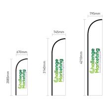 Curved Top Shape Flag Flags, pull-up banners, marquees and signage from Challenge Marketing NZ