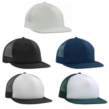 5 Panel Trucker Trucker Mesh Cap With Flat Peak Caps from Challenge Marketing NZ