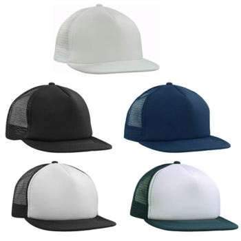5 Panel Trucker Trucker Mesh Cap With Flat Peak