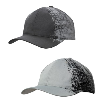 6 Panel Breathable Poly Twill with Tyre Print