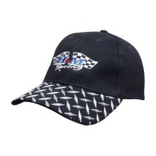 6 Panel Brushed Heavy Cotton Cap with Checker Plate on Peak Caps from Challenge Marketing NZ