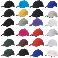 6 Panel Brushed Heavy Cotton Cap with Coloured Sandwich Trim Caps from Challenge Marketing NZ