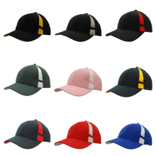 6 Panel Brushed Heavy Cotton Cap with Crown Inserts & Contrasting Peak Under & Strap Caps from Challenge Marketing NZ