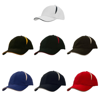 6 Panel Brushed Heavy Cotton Cap with Crown Inserts & Sandwich
