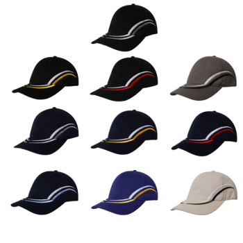 6 Panel Brushed Heavy Cotton Cap with Curved Embroidery on Crown and Peak