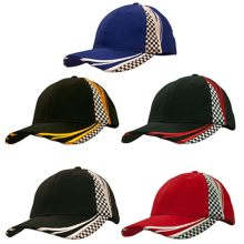 6 Panel Brushed Heavy Cotton Cap with Embroidery & Printed Checks Caps from Challenge Marketing NZ