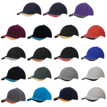 6 Panel Brushed Heavy Cotton Cap with Indented Peak Caps from Challenge Marketing NZ