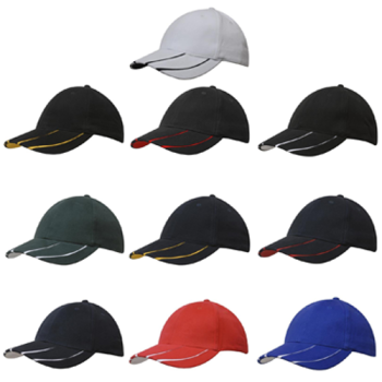 6 Panel Brushed Heavy Cotton Cap with Laminated Two-Tone Peak