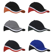 6 Panel Brushed Heavy Cotton Tri-Coloured Cap Caps from Challenge Marketing NZ