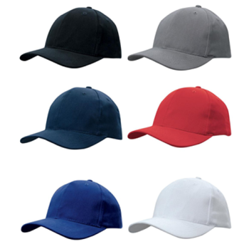 6 Panel Brushed Heavy Cotton with Plastic Snap Back Strap