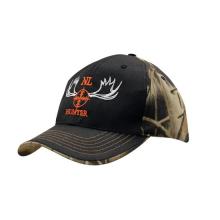 6 Panel Camouflage with Plain Colour Front & Top of Peak Caps from Challenge Marketing NZ