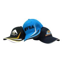 6 Panel Custom - Brushed Heavy Cotton Cap with Indented Peak & Crown/Peak Embroidery Caps from Challenge Marketing NZ