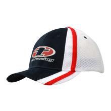 6 Panel Custom - Brushed Heavy Cotton Cap with Mesh Back and Fabric/Mesh Stripes on Crown & Peak Caps from Challenge Marketing NZ