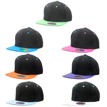 6 Panel - Flat peak - Premium American Twill With Snap Back Pro Styling