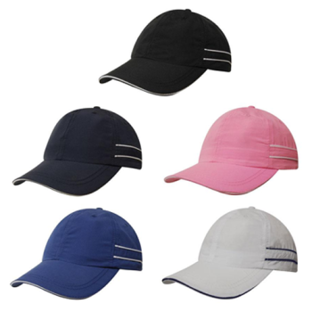 6 Panel Sports Microfibre Cap with Piping and Sandwich