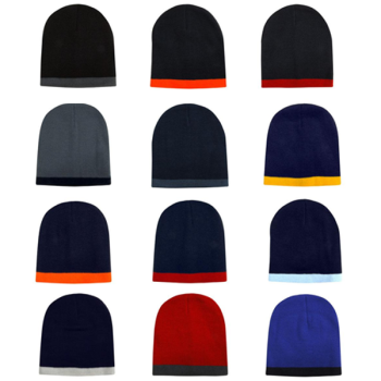 Roll Down Two Tone Acrylic Beanie