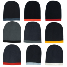 Two Tone Cable Knit Beanie Beanies from Challenge Marketing NZ