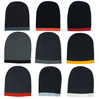 Two Tone Cable Knit Beanie