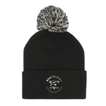 Kiwi Masters Ice Hockey Roll-Up Beanie with Pom Pom