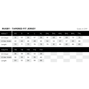 Measurement Charts - Sublimation Sportswear