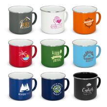 Bendigo Enamel Mug Cups & Tumblers for sale by Challenge Marketing Bendigo Enamel Mug Cups & Tumblers from Challenge Marketing NZ
