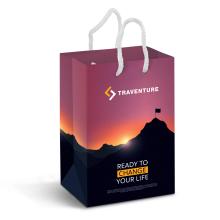 Small Laminated Paper Carry Bag - Full Colour Paper Bags for sale by Challenge Marketing Small Laminated Paper Carry Bag - Full Colour Paper Bags from Challenge Marketing NZ