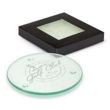 Venice Glass Coaster Set of 2 - Round Coasters from Challenge Marketing NZ