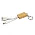 Bamboo Charging Cable Key Ring - Rectangle USB Accessories & Cables from Challenge Marketing NZ