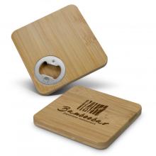 Bamboo Bottle Opener Coaster - Square Coasters from Challenge Marketing NZ