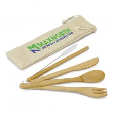 Bamboo Cutlery Set Picnic & BBQ from Challenge Marketing NZ