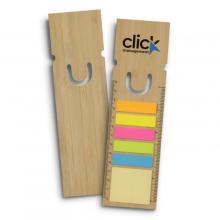 Bamboo Ruler Bookmark - Square Sticky Notes/ Flags from Challenge Marketing NZ