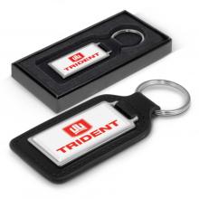 Baron Leather Key Ring - Rectangle Key Rings from Challenge Marketing NZ