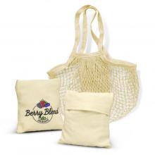 Cotton Mesh Foldaway Tote Bag Bamboo Cotton & Calico from Challenge Marketing NZ