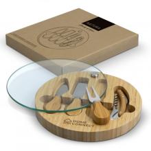 NATURA Glass & Bamboo Cheese Board Premium Giftware from Challenge Marketing NZ