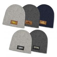 Nebraska Heather Cable Knit Beanie With Patch Beanies from Challenge Marketing NZ