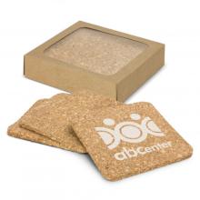 Oakridge Cork Coaster Square Set of 4 Coasters from Challenge Marketing NZ