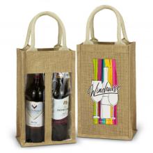 Serena Jute Double Wine Carrier Wine Carriers from Challenge Marketing NZ