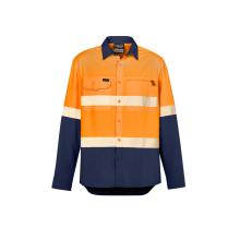 Mens Hi Vis Outdoor Segmented Tape Long Sleeve Shirt - ZW470 Shirts from Challenge Marketing NZ