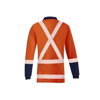 Mens Orange Flame TTMC-W17 X Back Taped Polo - ZH670