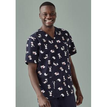 Mens Printed Best Friends Scrub Top - CST147MS