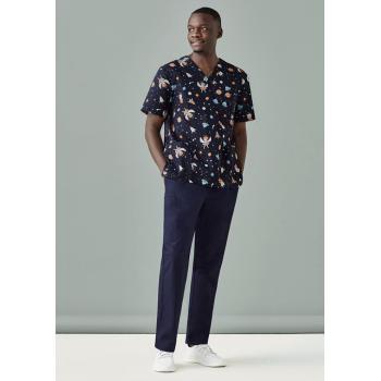 Mens Printed Space Party Scrub Top - CST148MS