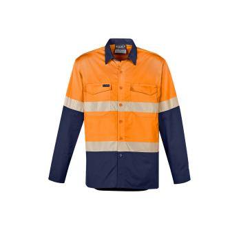 Mens Rugged Cooling Hi Vis Segmented Tape Long Sleeve Shirt - ZW229