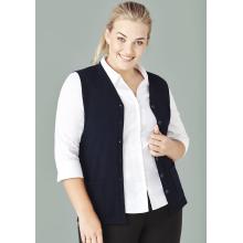 Womens Button Front Knit Vest - CK961LV Health & Aged Care from Challenge Marketing NZ