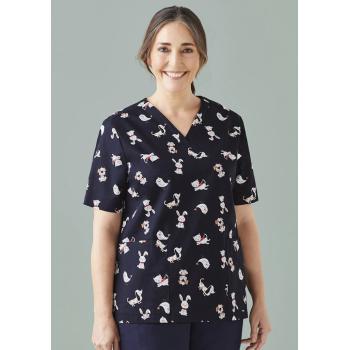 Womens Printed Best Friends Scrub Top - CST147LS