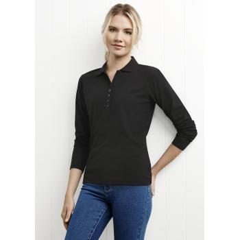 Womens Crew Long Sleeve Polo - P400LL